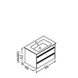 Levante 65 Cm Beyaz Lavabolu Alt Modül