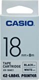 Casio XR-18WE1 (We/bk) Etiket Yazıcısı Kartuşu Beyaz Renk Üstüne Siyah Baskı