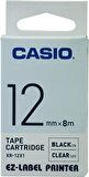 Casio XR-12X1 (Clr/bk) Etiket Yazıcısı Kartuşu Şeffaf Renk Üstüne Siyah Baskı