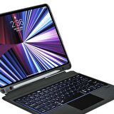 Apple iPad Air 10.9 2020 (4.Nesil) Uyumlu Wiwu Mag Touch Bluetooth Klavyeli Standlı Mıknatıslı Kılıf