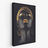 Afrikalı Zenci Kadın Yaylera Dekoratif Kanvas Tablo-4975