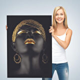 Afrikalı Zenci Kadın Yaylera Dekoratif Kanvas Tablo-4975