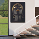 Afrikalı Zenci Kadın Yaylera Dekoratif Kanvas Tablo-4975