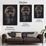 Afrikalı Zenci Kadın Yaylera Dekoratif Kanvas Tablo-4975
