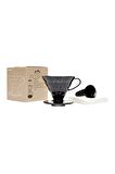 Hario V60 02 Siyah Plastik Dripper ve 40’lı Filtre Kağıdı Seti
