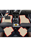 SMART FORTWO W451 2007-2014    Bej Halı Kırmızı Kenar  Petek Topuk