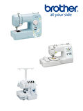 Brother Dikiş Nakış ve Overlock Makinesi 3\\\'lü Set (JK17B - M330 - 2504D)