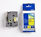 BROTHER P-TOUCH TZE-651 TZE-TAPE 24 MM SARI ÜZERİNE SİYAH LAMİNASYONLU ETİKET