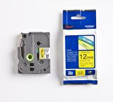 BROTHER P-TOUCH TZE-631 TZE-TAPE 12MM SARI ÜZERİNE SİYAH LAMİNASYONLU ETİKET