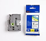 BROTHER P-TOUCH TZE-211 TZE-TAPE 6MM BEYAZ ÜZERİNE SİYAH LAMİNASYONLU ETİKET