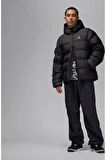M J Brk Puffer Erkek Siyah Ceket