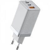Baseus 65W Apple İpad ve Macbook Pro Şarj Başlığı, 1 USB 2 Type C Girişli Şarj Başlığı