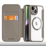 Polham Manyetik Kapaklı Kartlıklı MagSafeli iPhone 14 Plus Kılıf,360 Derece Ful Korumalı Cüzdan Kılıf