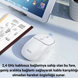 Polham 2.4G Çift Modlu Aerodinamik Sessiz Kablosuz Mouse,  Windosw, Linux, Mac Os Uyumlu Mouse