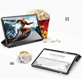 Polham Samsung Galaxy Tab S7FE (T730-T736B) Standlı Tablet Kılıfı, Kalem Yerli Katlanabilir Kılıf