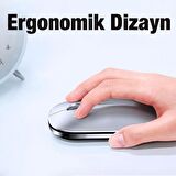 Polham 2.4Ghz Ultra Sessiz Şarjlı Ergonomik Kablosuz Magic Mouse, Apple, Microsoft Uyumlu Mouse