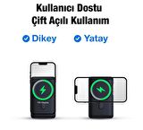 Baseus 20W 10000mAh İphone 13, 13 Pro, 13 Pro Max Standlı Magsafe Powerbank, Manyetik Kablosuz Şarj