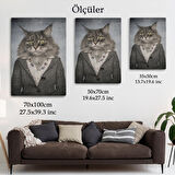 Kedi Kafalı İnsan Kanvas Tablo-4985