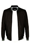 Erkek Bomber Ceket Siyah Slim Fit Baharlık ve Mevsimlik Mont NCS JEANS 4986