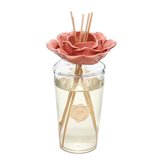 Parlak Sırlı Pembe Seramik Gül Detaylı Çubuklu Oda Kokusu 400 ml-Garden Rose&Pudra