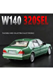 Mercedes Benz W140 S320L Diecast Model Araba Açılan Kapılar Mercedes Benz 320SEL Yeşil