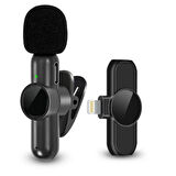 Type C Uyumlu İphone Dönüştürücülü Kablosuz Yaka Mikrofonu Android ve İphone Uyumlu Mini Mikrofon (4987)