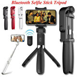 Selfie Stick L01 Bluetooth Kumandalı Selfie Çubuğu Tripod Monopod (4987)