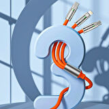 3 Şarj Aleti 1 Arada Çinko Alaşım Hızlı Şarj Kablosu Turuncu (4987)