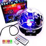 Küre Disko Topu Müzik Çalar Renkli Lazer Işıklı Bluetooth (4987)