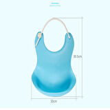 Çocuk Bebek Mama Önlüğü Dökülme Engelleyici Bükülebilir Mavi (4987)