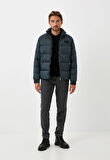 Erkek Mont Petrol Termo Dolumlu Two Tone Rüzgar ve Su İtici Slim Fit Mont NCS JEANS 4990