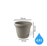 Omnipazar KRS-343 Dekoratif İnci Bitki Çiçek Saksı Takımı 4.9 Litre No 3