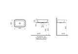 VitrA Geo 7425B070-0016  Dikdörtgen Çanak Lavabo, 60 cm, Siyah