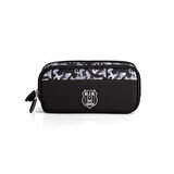 Beşiktaş Orijinal Siyah Kalemlik Çift Gözlü Fonksiyonel Kalem Kutusu