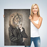 Aslan Kafalı İnsan Kanvas Tablo-4993