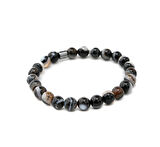 Damarlı AKİK Doğal taş bileklik ve Kutusu