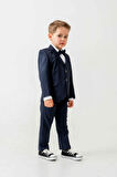 Mini Gentleman Erkek Çocuk Takım Elbise - 5 Parça (Ceket, Yelek, Gömlek, Pantolon, Papyon)