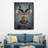 Antilop Kafalı İnsan Kanvas Tablo-4996