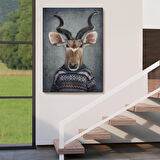 Antilop Kafalı İnsan Kanvas Tablo-4996