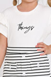 Ekru Let's Things Baskı Etekli 3-7 Yaş Takım 2478-1