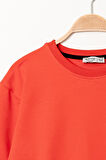Erkek Çocuk Mercan Bisiklet Yaka Kanguru Cepli 5-13 Yaş Sweatshirt- 3534-11
