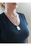 Küçük Dörtgen Cevşen Dualı Kolye Muska Hakiki Deri El Yapımı XS