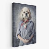 Köpek Kafalı İnsan Kanvas Tablo-4998