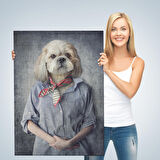 Köpek Kafalı İnsan Kanvas Tablo-4998