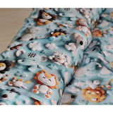 %100 Pamuk 3D Dijital Baskı Sevimli Hayvan Desenli Müslin Kumaş 100*180 cm Metrelik Müslin Kumaş