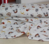 Gökkuşağı & Yıldızlar Deseni %100 Pamuk Müslin Kumaş 100*180 cm Metrelik Müslin Kumaş