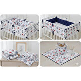 Denizci Temalı Çapa & Dümen Desenli Pamuklu Nevresimlik Kumaş 100*240 cm  Metrelik Çarşaf Yastık Ev Tekstil Kumaşı