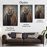 Kaplan Kafalı İnsan Kanvas Tablo-4999