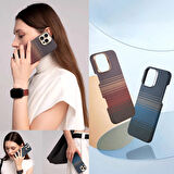 iPhone 16 Pro Max Uyumlu MagSafe Kevlar Karbon Fiber Arka Koruma Kılıf (Çöl Rengi) – Premium Seri