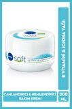 Nivea Soft Nemlendirici El Yüz ve Vücut Bakım Kremi 300ml, Jojoba Yağı, E Vitamini, Pürüzsüz Cilt, X2 Adet